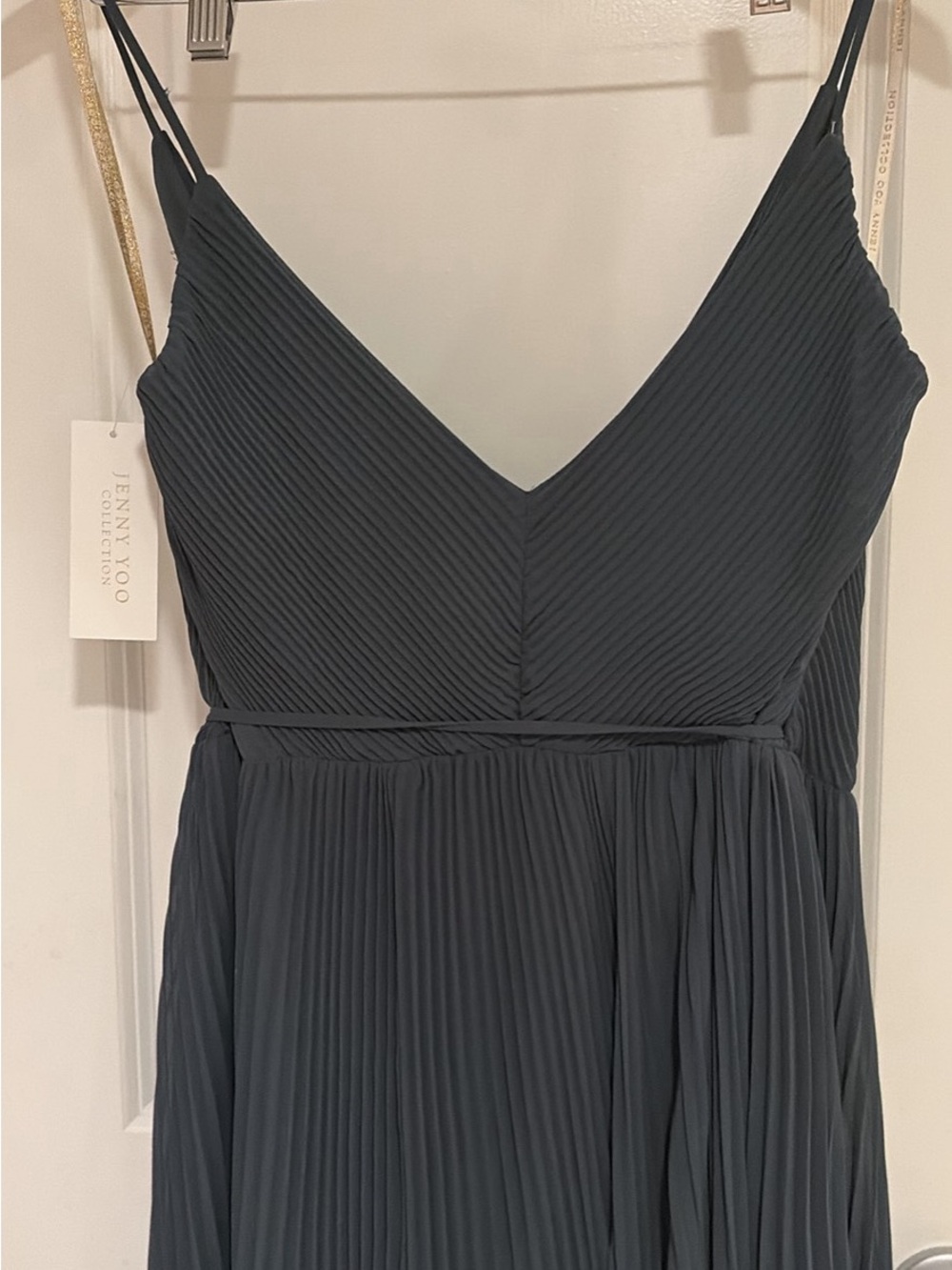 Jenny Yoo Charcoal Gray Pleated Dress - Picture 3 of 5
